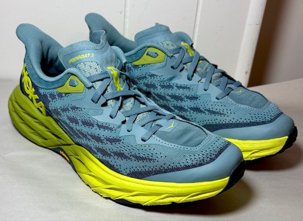 Hoka One One Speedgoat 5 Low Stone Blue Citron - 1123157-SBDCT Men's 10 D